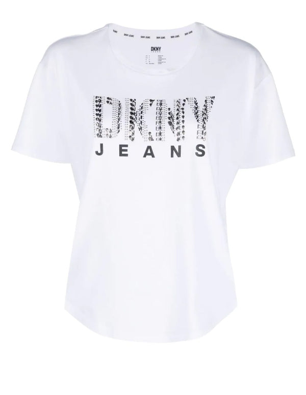 Camiseta Donna Karan con Logo Blanca Mujer