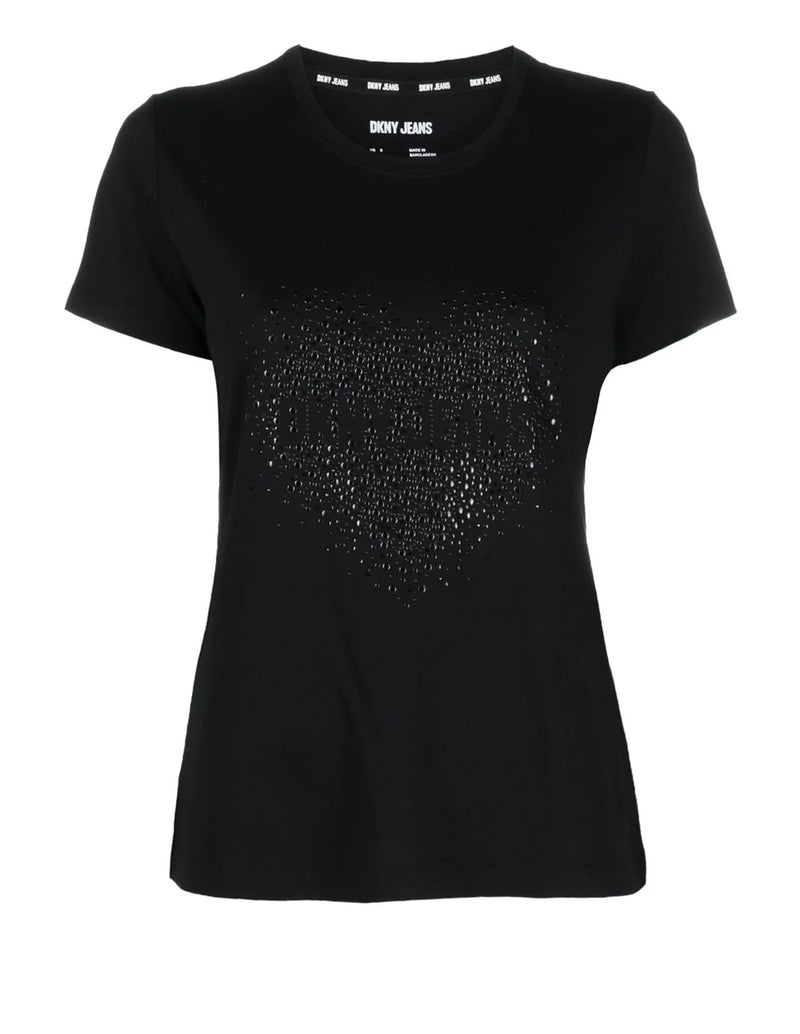 Camiseta Donna Karan con Logo Negra Mujer