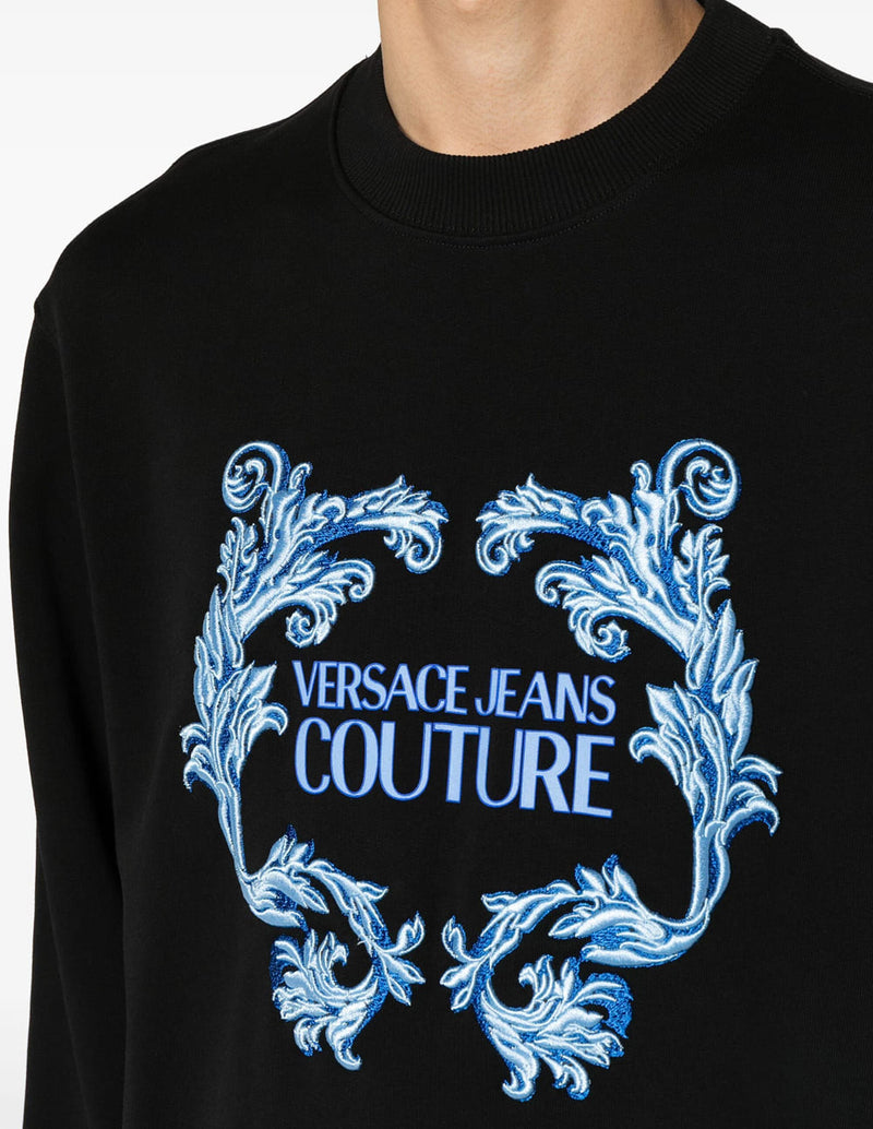 Sudadera Versace Jeans Couture con Bordado Negro Hombre