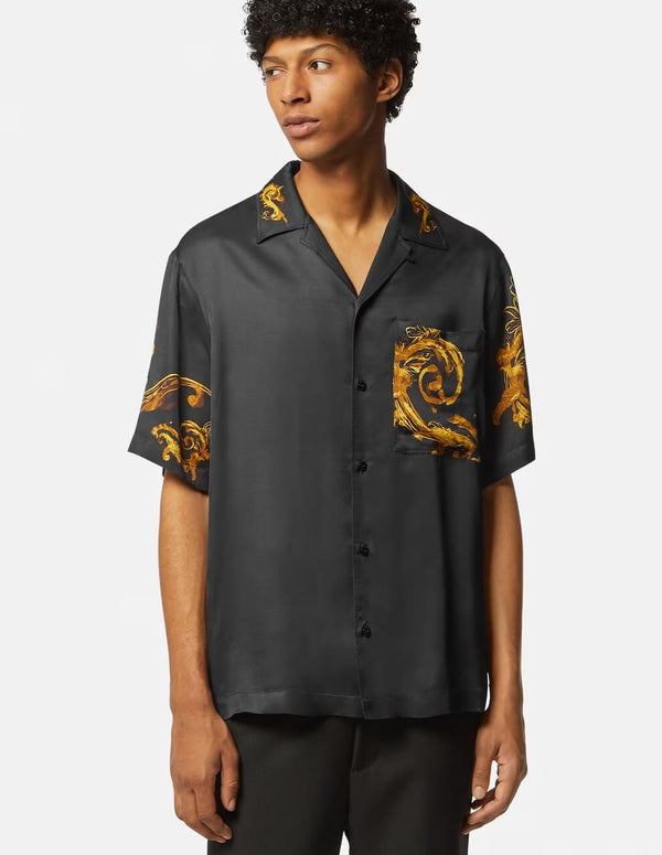 Camisa Versace Jeans Couture Watercolour Couture Negra Hombre
