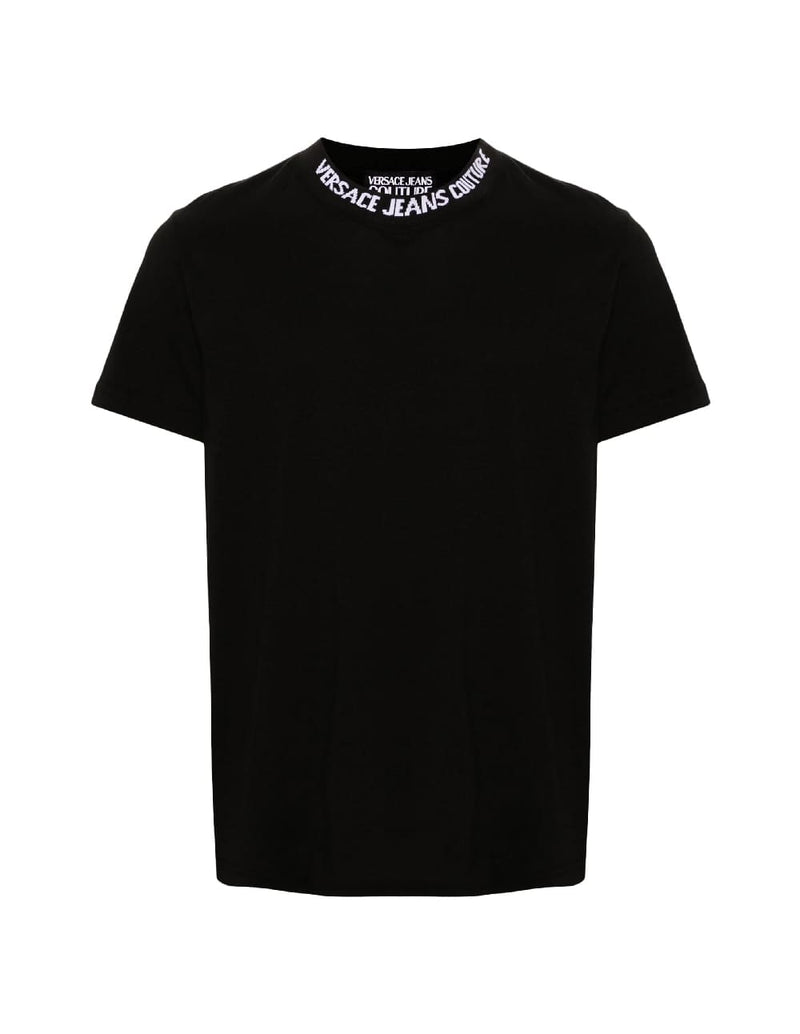 Camiseta Versece Jeans Couture con Logo Negra Hombre