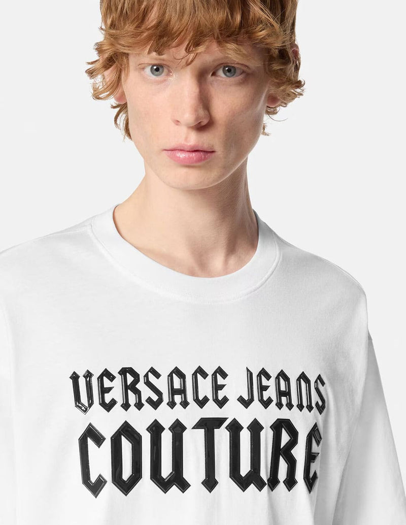 Camiseta Versace Jeans Couture con Logo Gótico Blanca Hombre