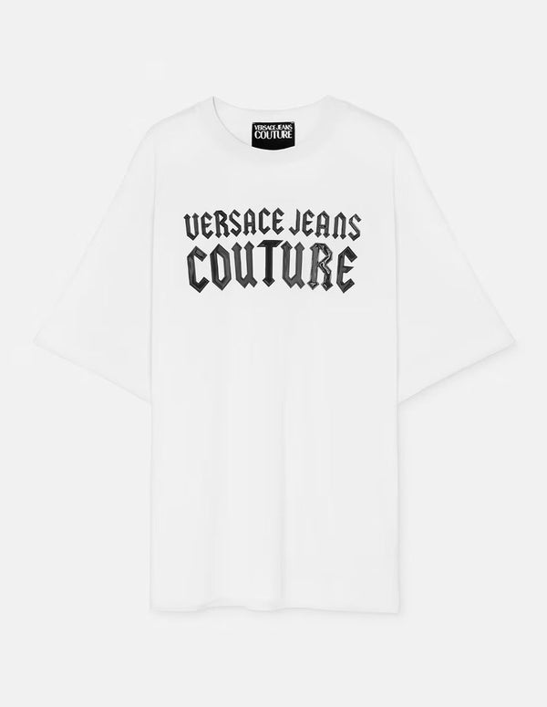 Camiseta Versace Jeans Couture con Logo Gótico Blanca Hombre