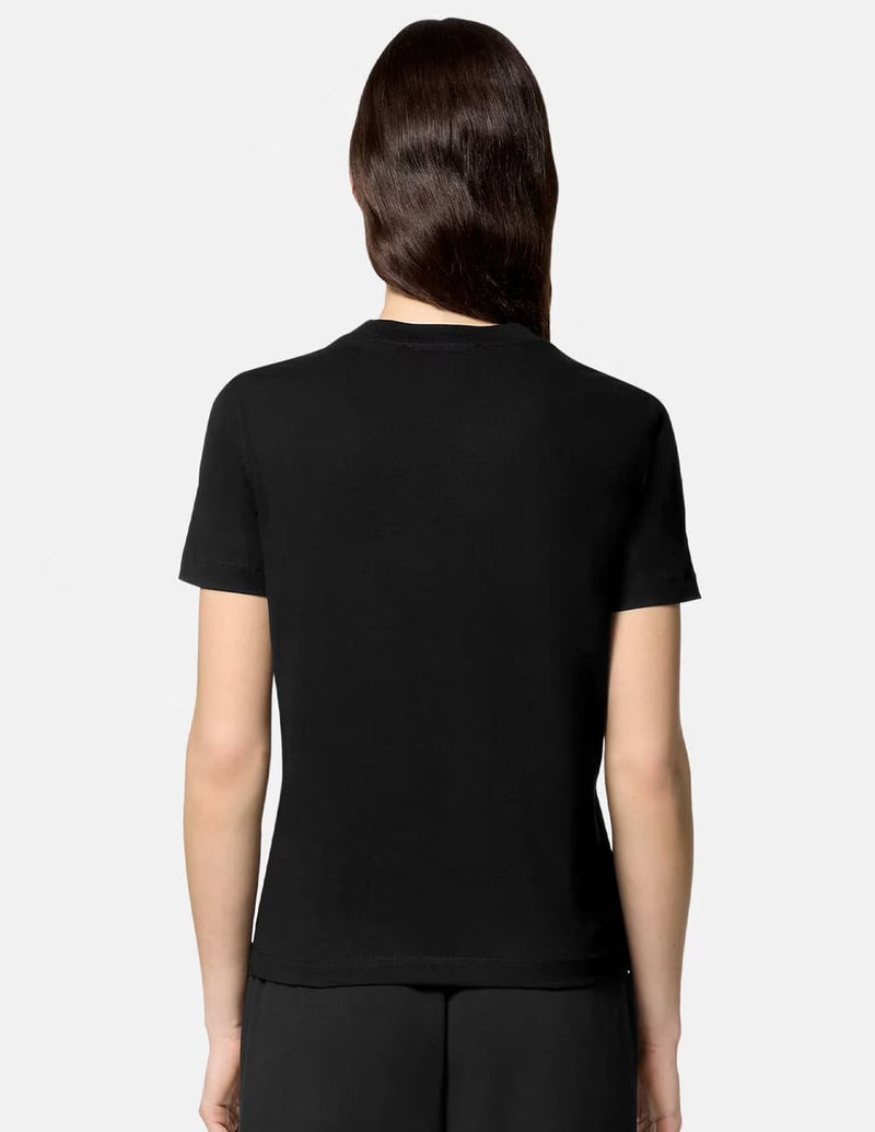 Camiseta Versace Jeans Couture con Logo Gótico Negra Mujer