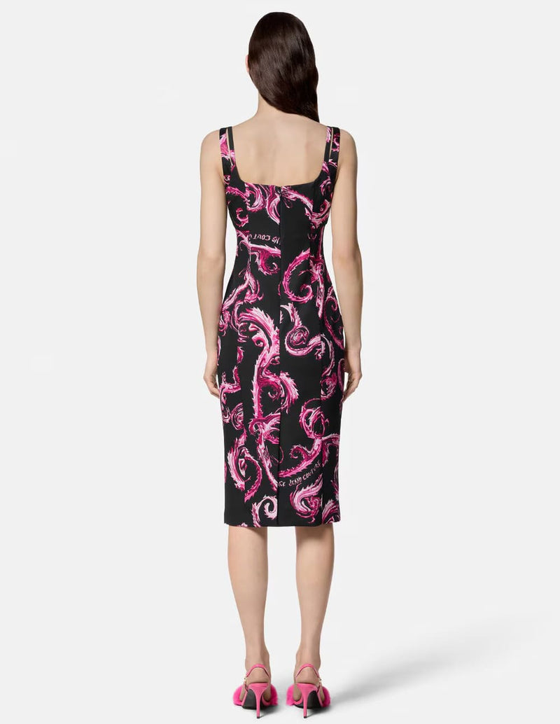 Vestido Versace Jeans Couture con Estampado Negro Mujer