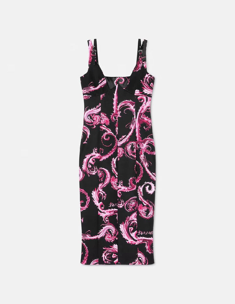 Vestido Versace Jeans Couture con Estampado Negro Mujer