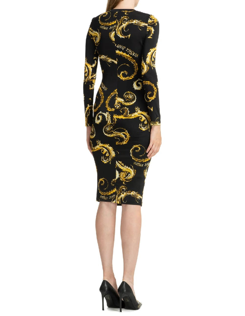 Vestido Versace Jeans Couture con Estampado Negro Mujer