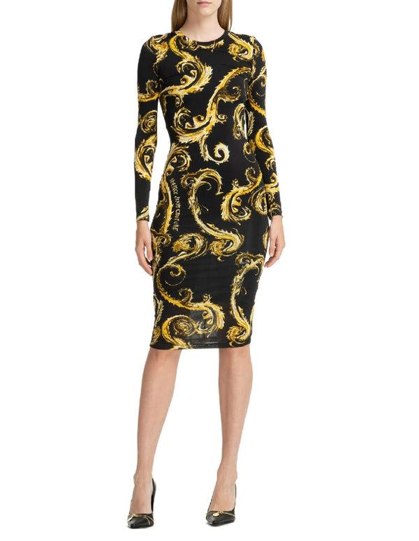 Vestido Versace Jeans Couture con Estampado Negro Mujer