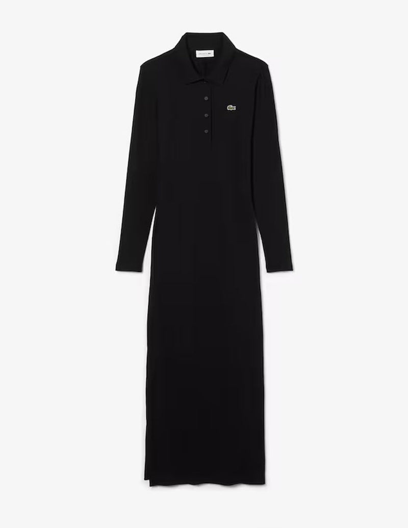 Vestido Lacoste de Canalé Negro Mujer