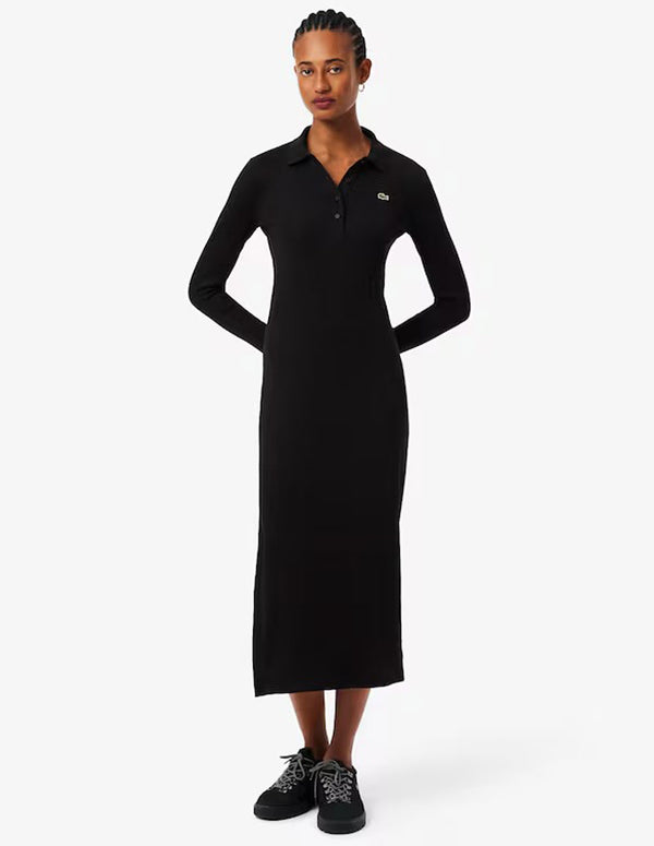 Vestido Lacoste de Canalé Negro Mujer