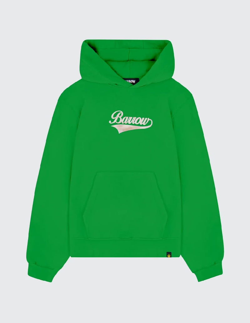 Sudadera con Capucha BARROW Washed Effect con Logo Verde Unisex