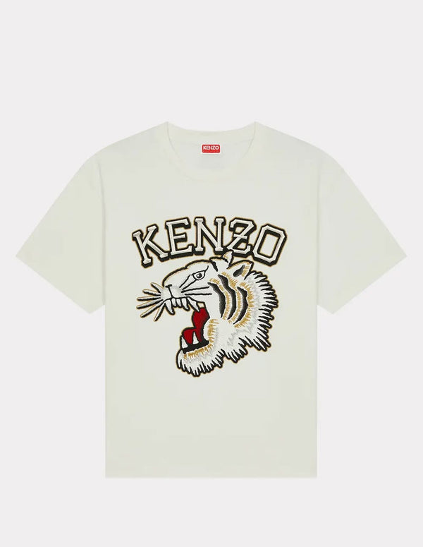 Camiseta Kenzo Tiger Varsity con Bordado Blanca Hombre