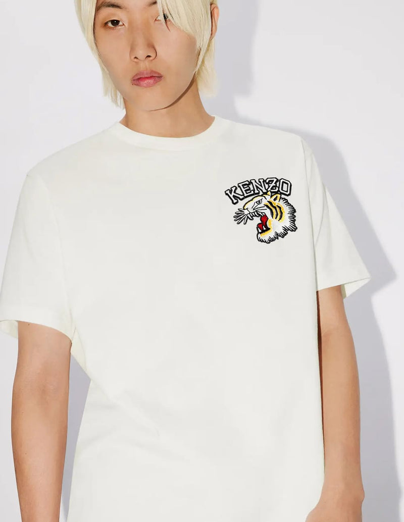 Camiseta Kenzo Tiger Varsity Jungle con Bordado Blanca Hombre