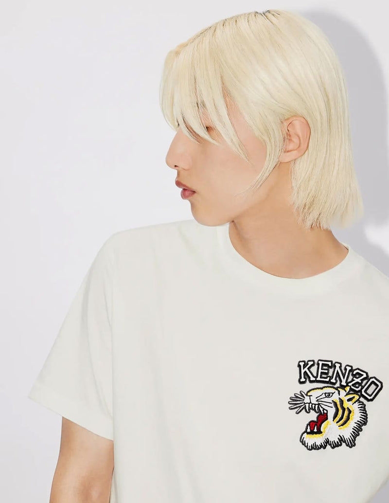 Camiseta Kenzo Tiger Varsity Jungle con Bordado Blanca Hombre