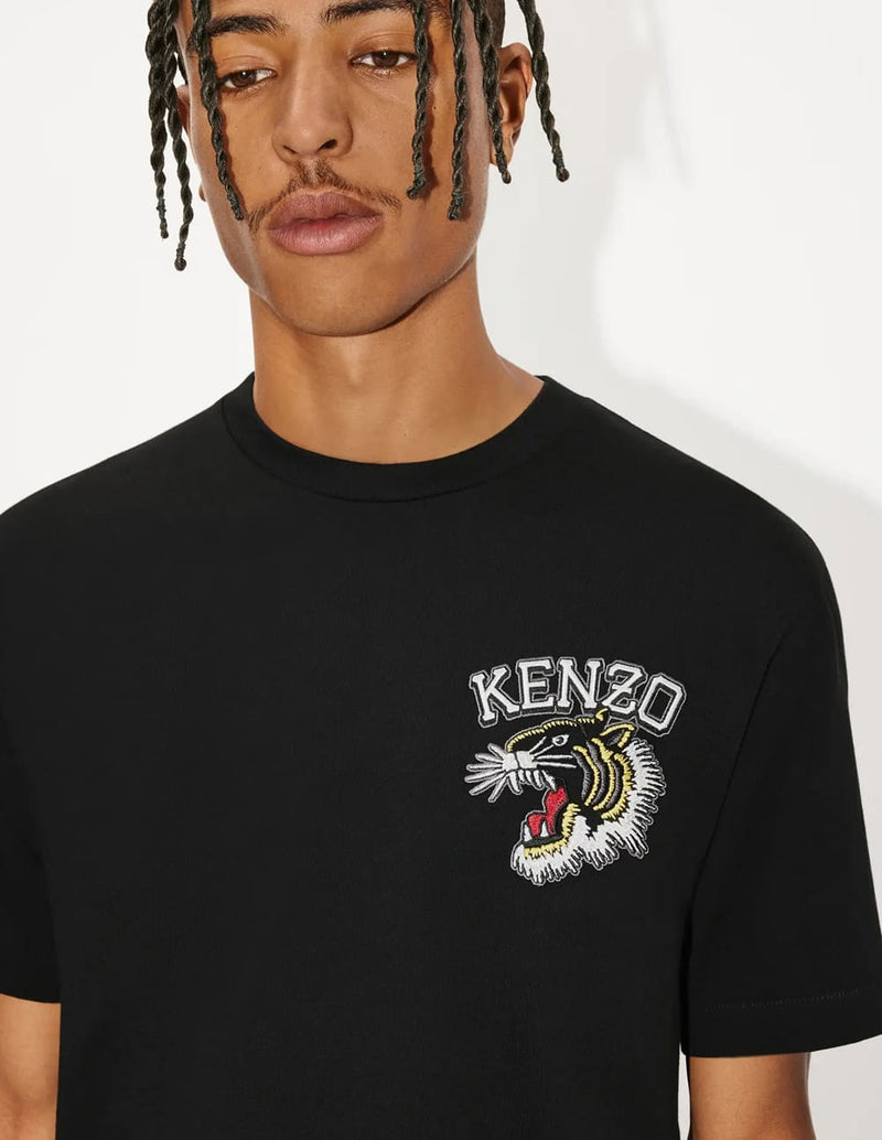 Camiseta Kenzo Tiger Varsity Jungle con Bordado Negra Hombre
