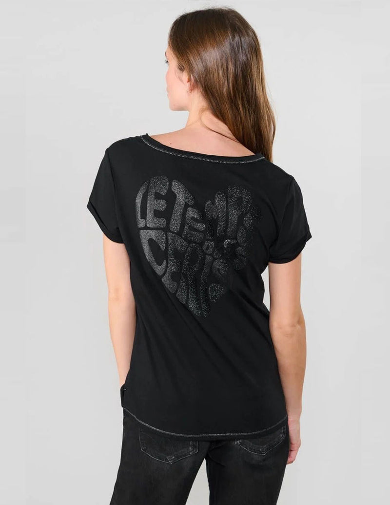 Camiseta Le Temps des Cerises Digori con Estampado Negra Mujer