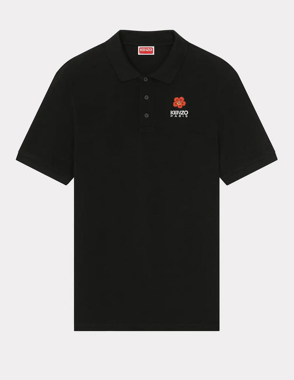 Polo Kenzo con Bordado Boke Flower Crest Negro Hombre