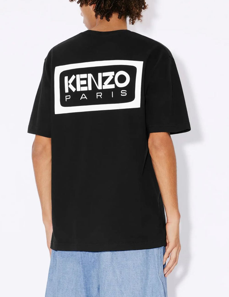 Camiseta Kenzo con Bordado Kenzo Paris Negra Hombre