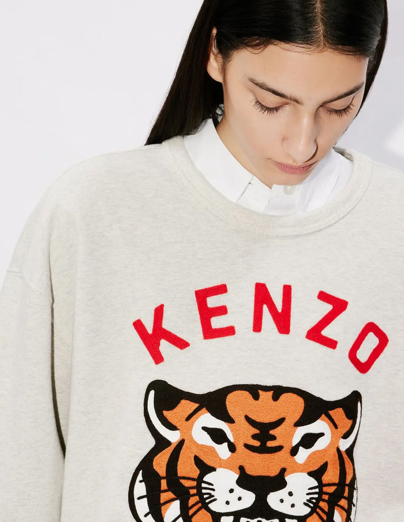 Sudadera Kenzo Lucky Tiger Bordada Oversize Gris Unisex