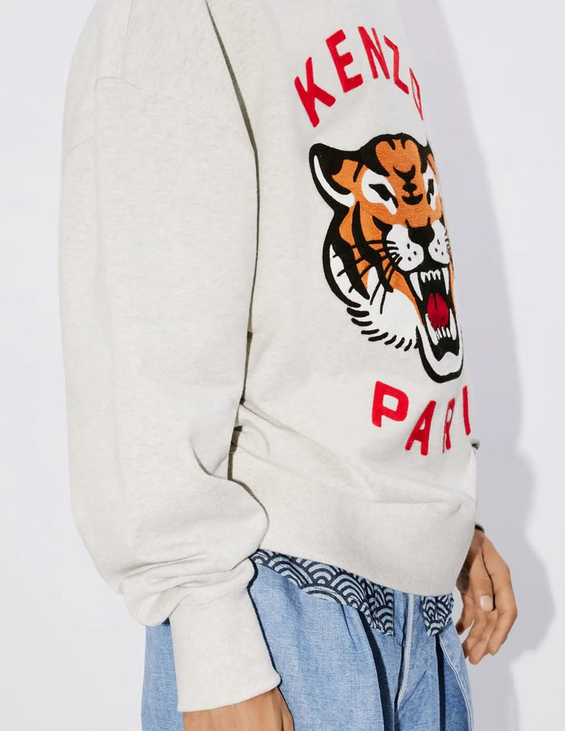 Sudadera Kenzo Lucky Tiger Bordada Oversize Gris Unisex