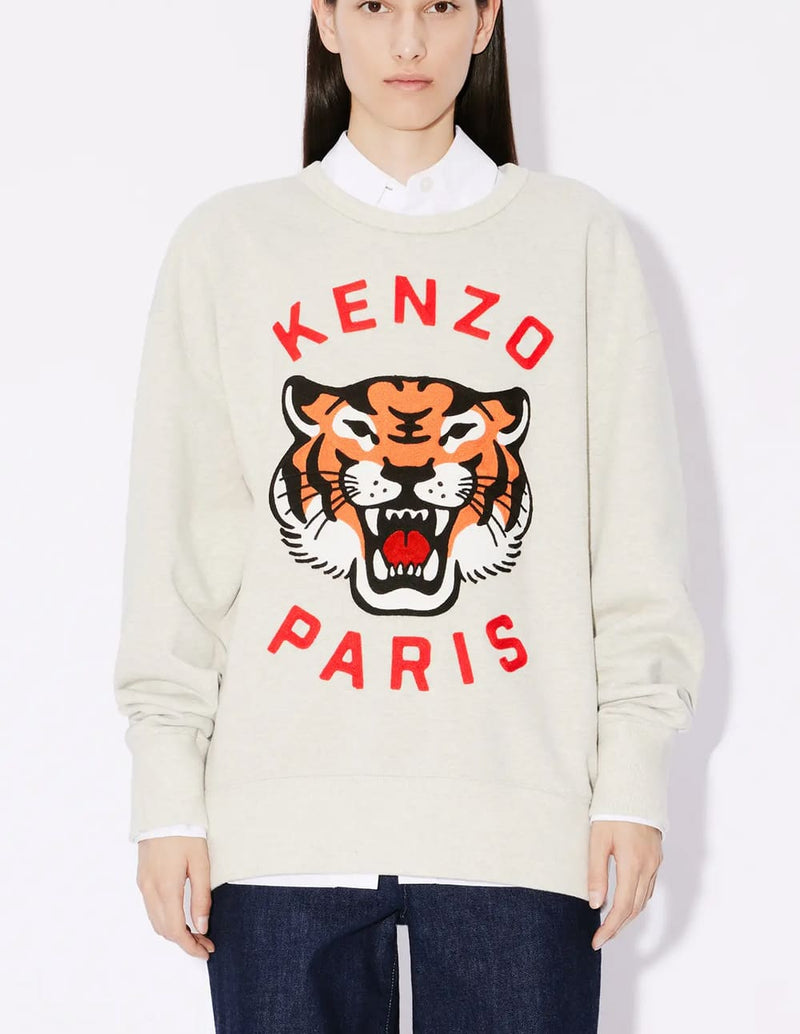 Sudadera Kenzo Lucky Tiger Bordada Oversize Gris Unisex FE58SW0104MF 93 Comprar Online en Capitan Siroco Capitan Siroco