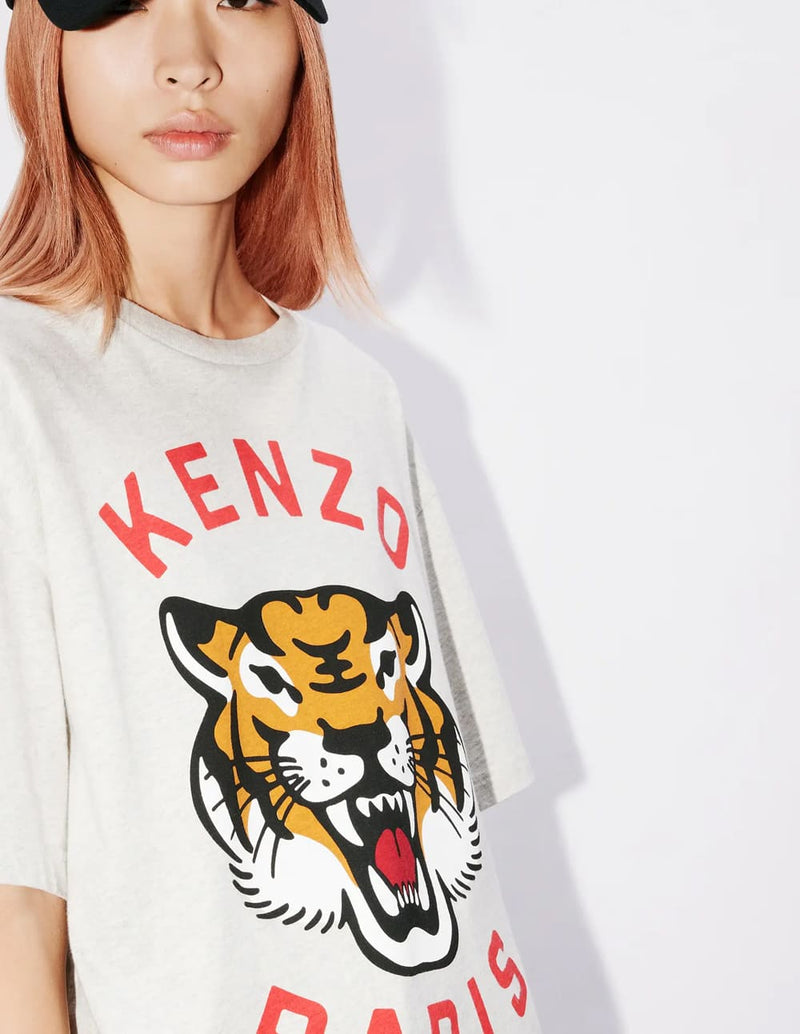 Camiseta Kenzo Lucky Tiger Oversize Gris Unisex