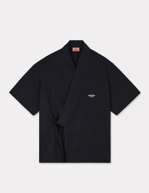 Camisa Kimono Kenzo Bordada Negra Hombre