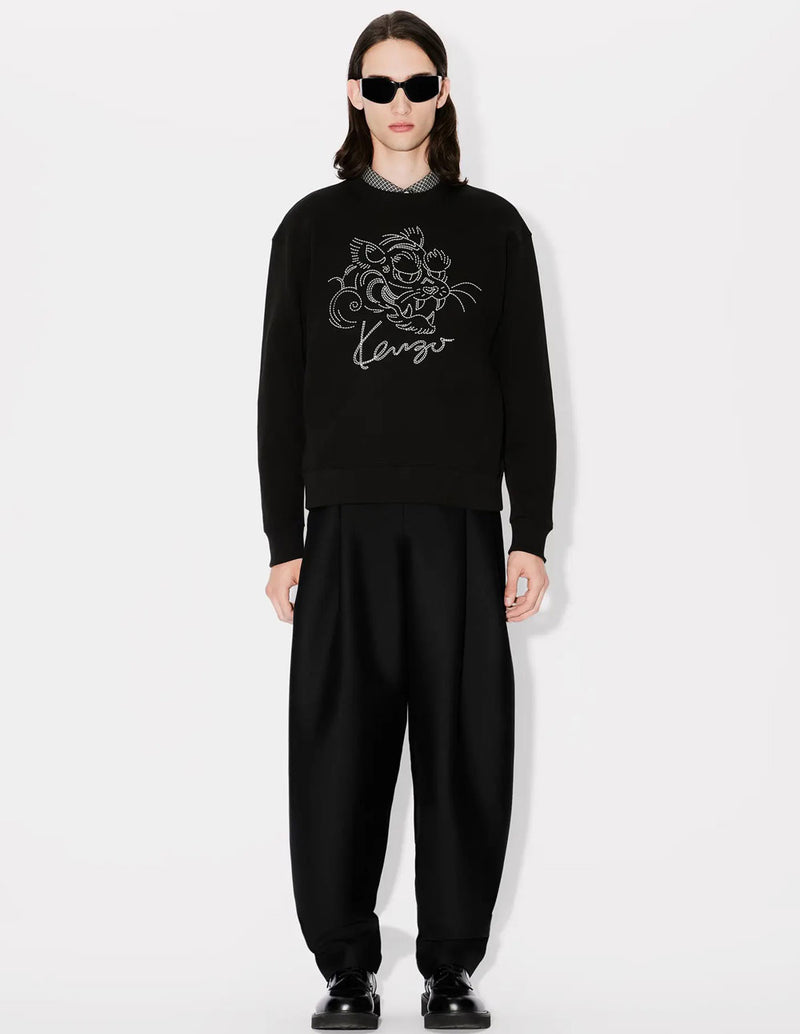 Sudadera Kenzo Bordada Kenzo Star Tiger Negra Hombre