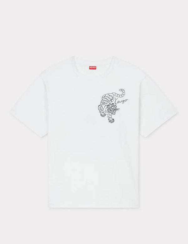 Camiseta Kenzo Oversized Kenzo Star Tiger Blanca Hombre