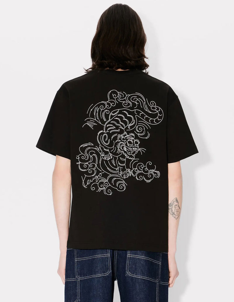 Camiseta Kenzo Oversized Kenzo Star Tiger Negra Hombre