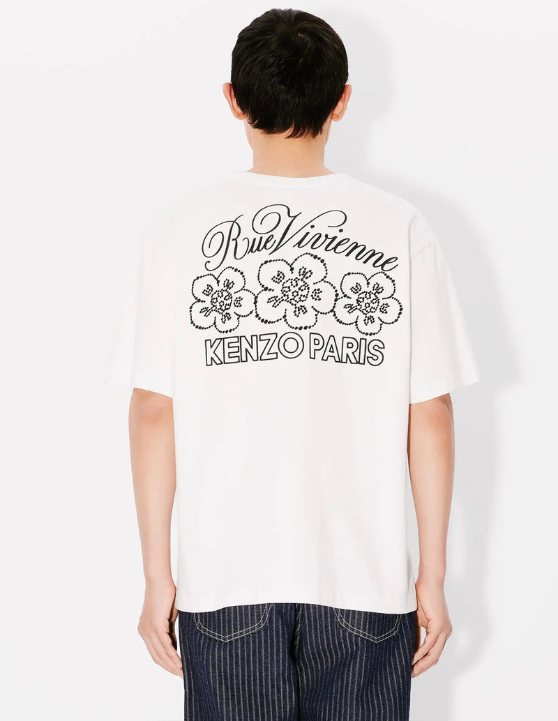 Camiseta Kenzo Oversized Bordada Kenzo Constellation Blanca Hombre