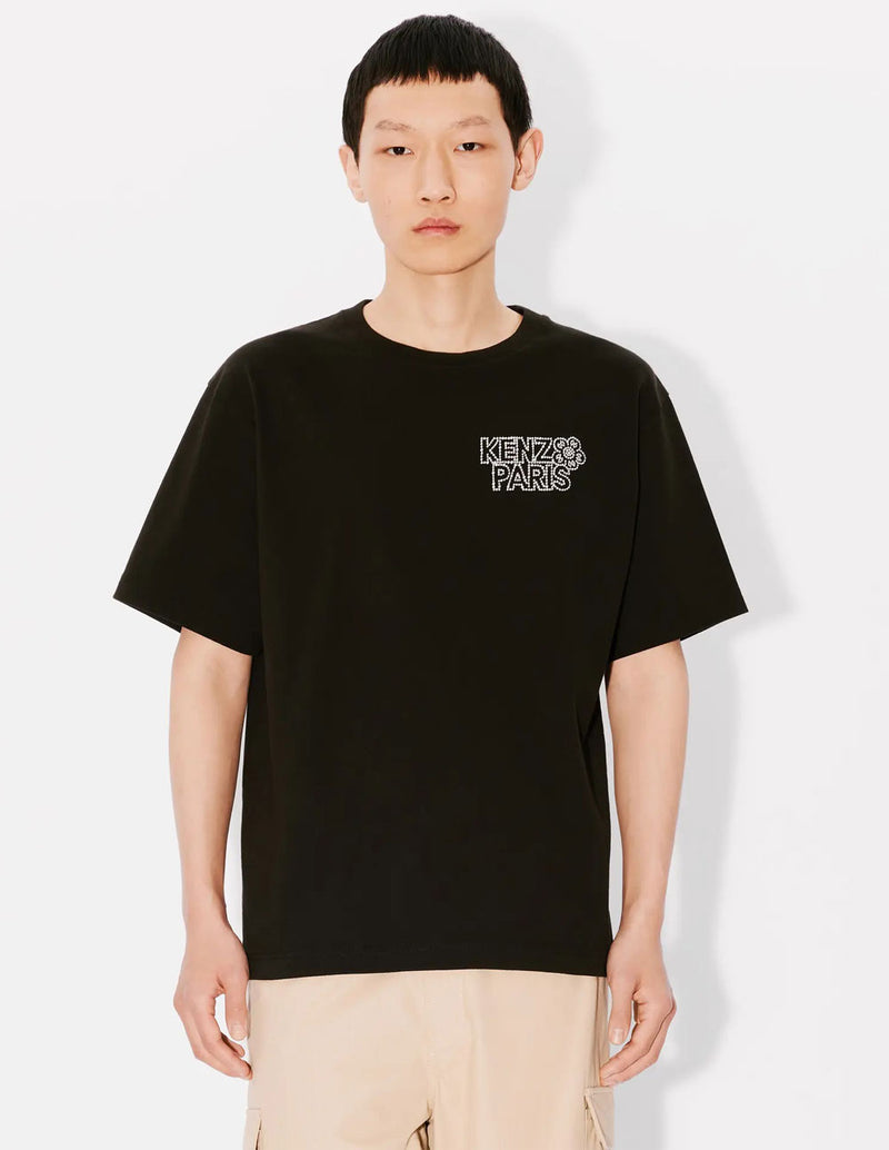 Camiseta Kenzo Oversized Bordada Kenzo Constellation Negra Hombre