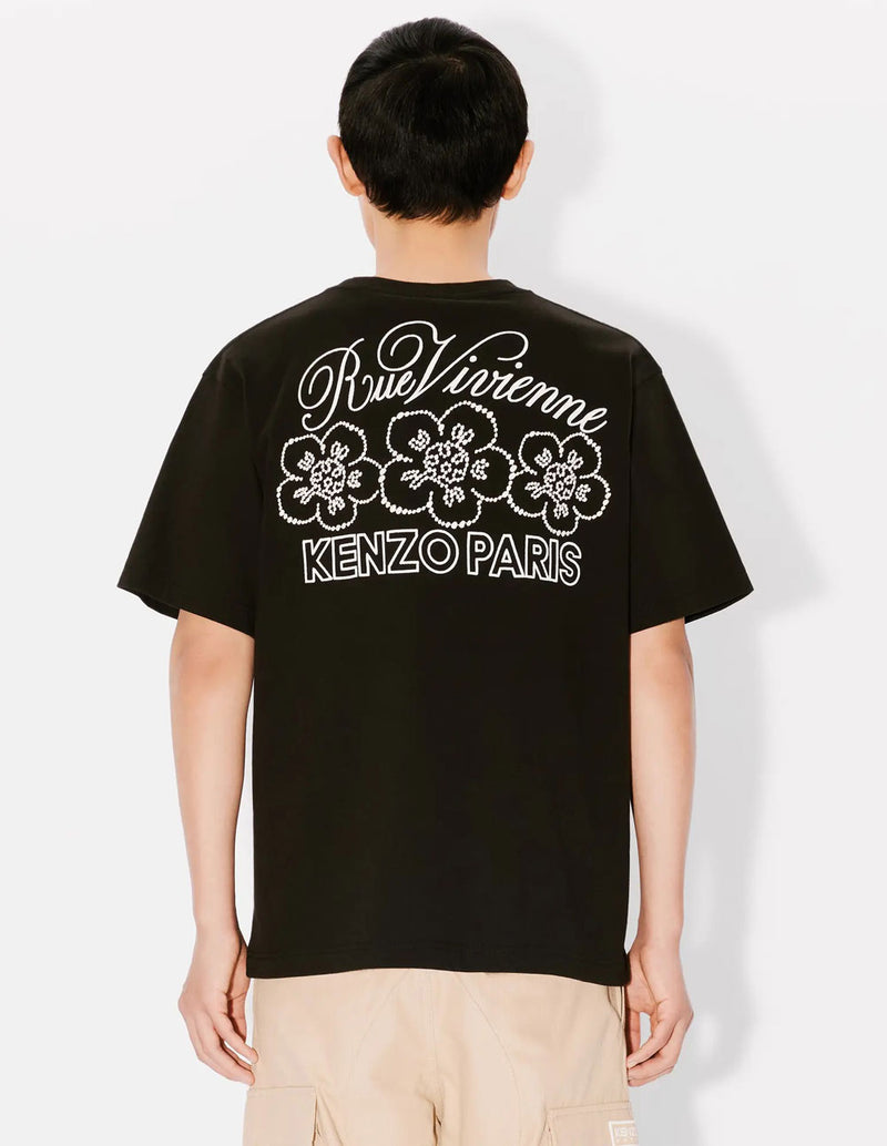 Camiseta Kenzo Oversized Bordada Kenzo Constellation Negra Hombre