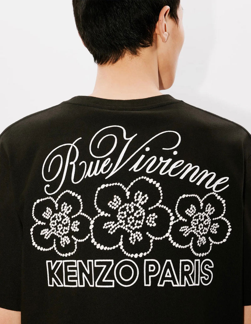 Camiseta Kenzo Oversized Bordada Kenzo Constellation Negra Hombre