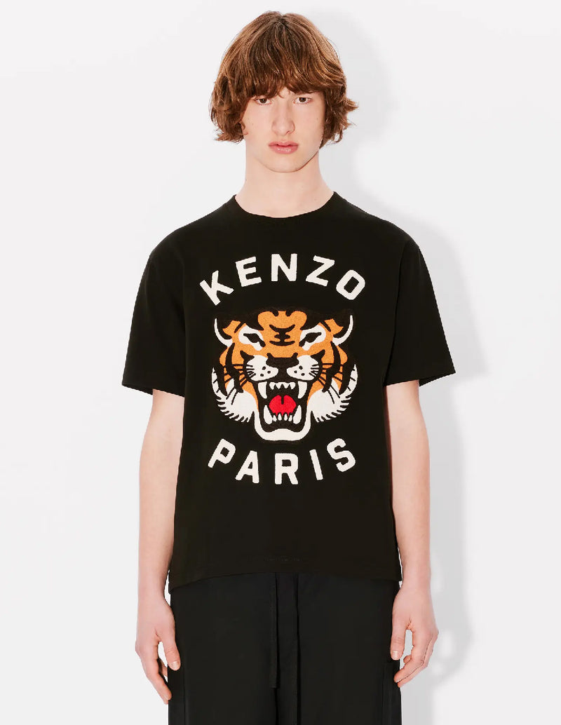 Camiseta Kenzo Oversized Bordada Lucky Tiger Negra Unisex