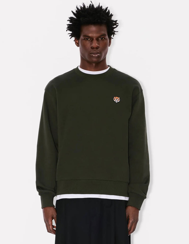 Sudadera Kenzo Happy Tiger Bordada Verde Hombre