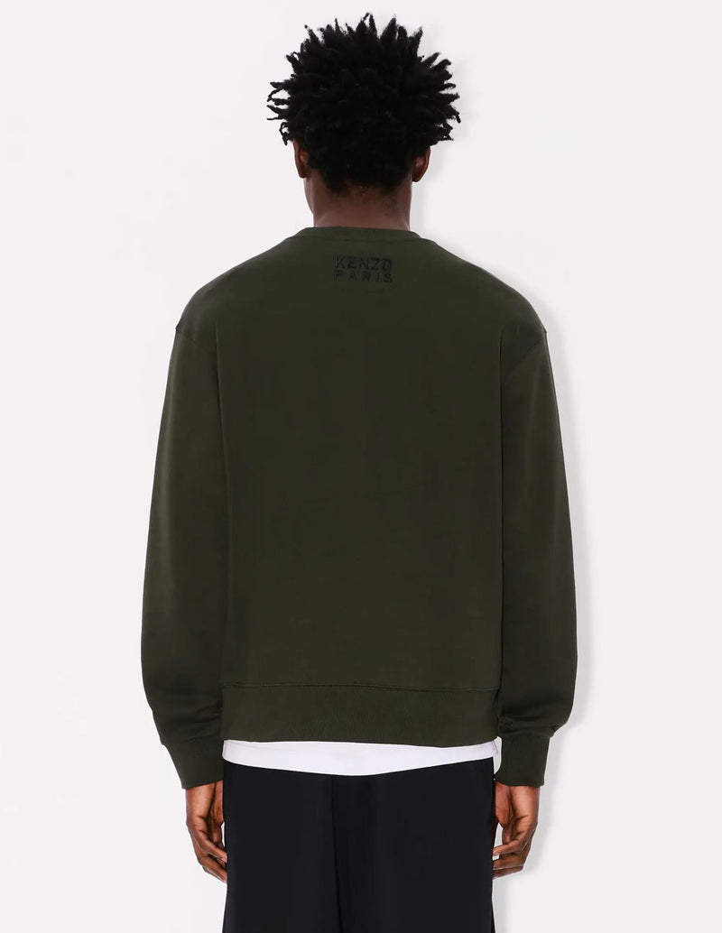 Sudadera Kenzo Happy Tiger Bordada Verde Hombre