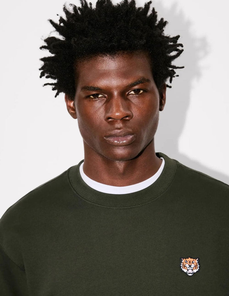 Sudadera Kenzo Happy Tiger Bordada Verde Hombre