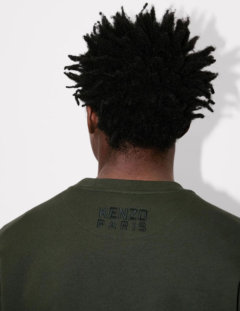 Sudadera Kenzo Happy Tiger Bordada Verde Hombre