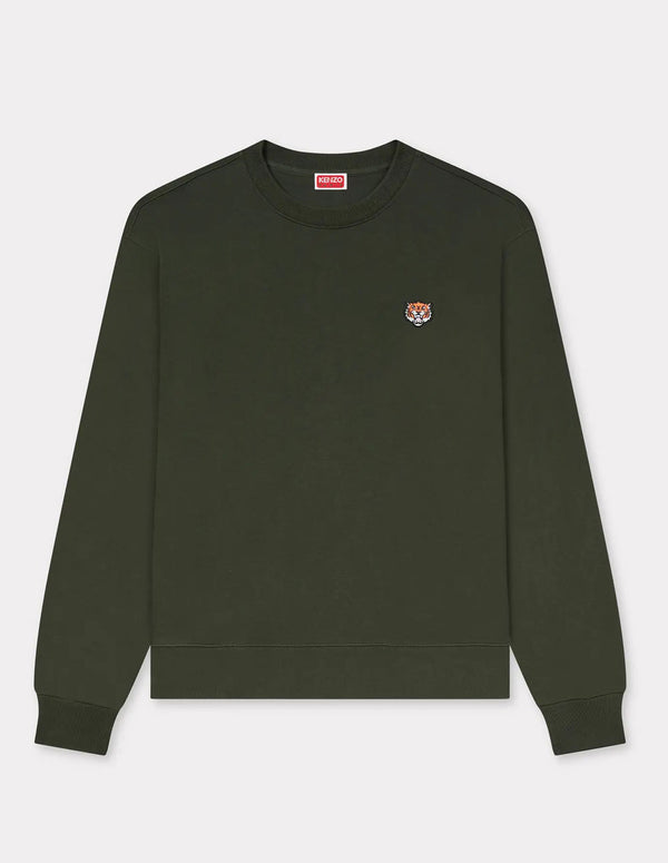 Sudadera Kenzo Happy Tiger Bordada Verde Hombre