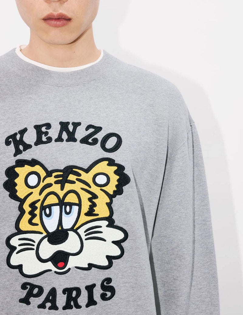 Sudadera Kenzo Bordada Kenzo Verdy Market Gris Unisex FF58SW2394MF