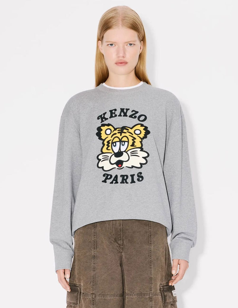 Sudadera Kenzo Bordada Kenzo Verdy Market Gris Unisex FF58SW2394MF