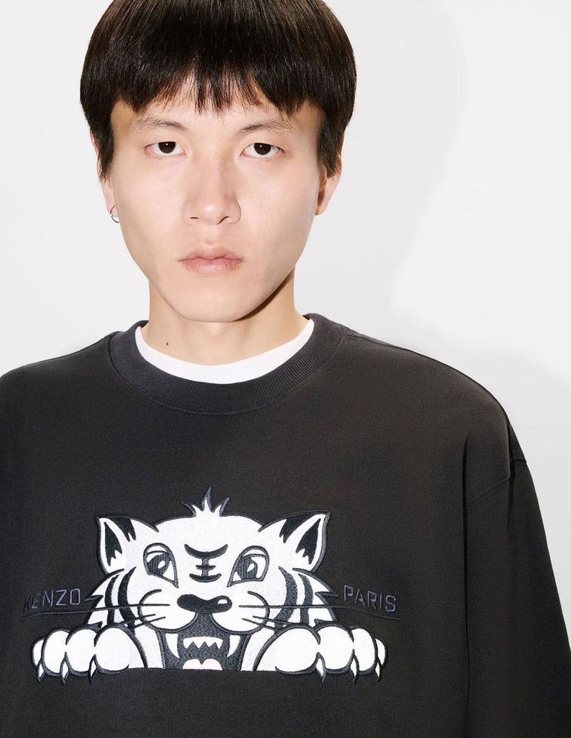 Sudadera Kenzo Bordada Happy Tiger Verde Hombre