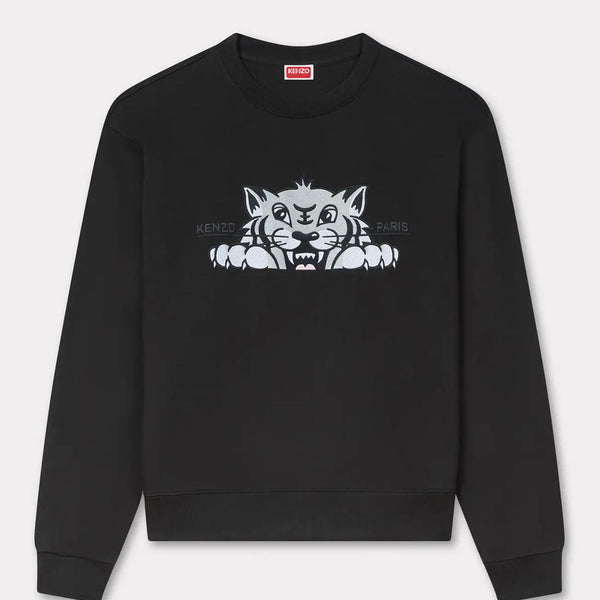Sudadera Kenzo Bordada Happy Tiger Negra Hombre FF65SW2654MF-99J