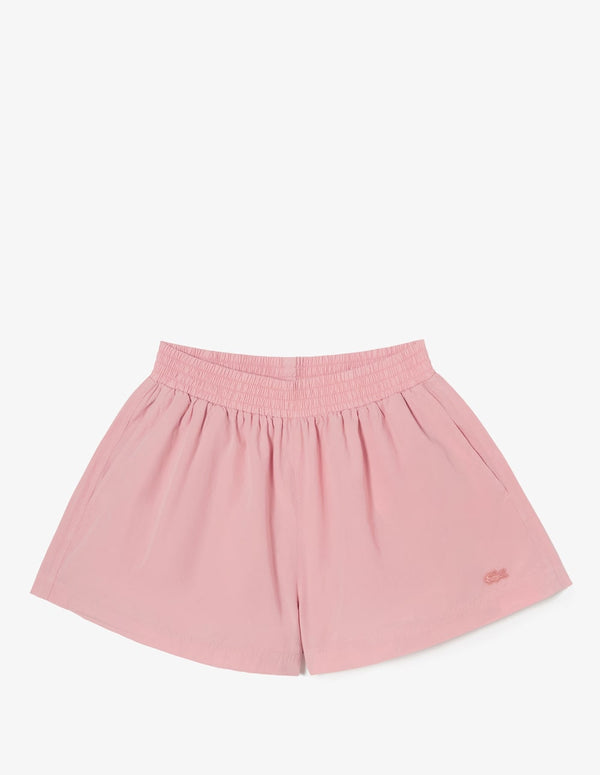 Pantalón Corto Lacoste con Logo Rosa Mujer