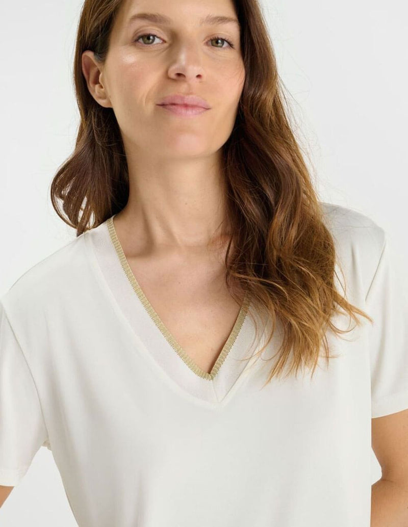 Camiseta Le Temps des Cerises Fuka Beige Mujer