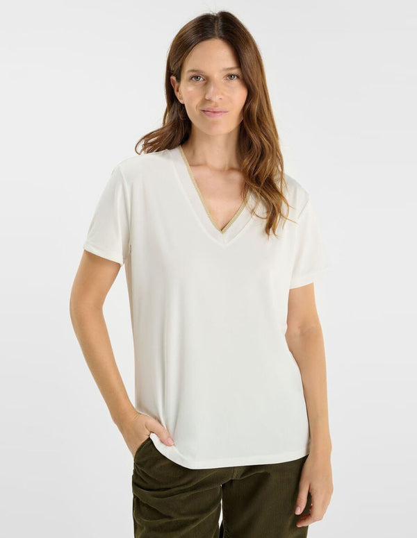 Camiseta Le Temps des Cerises Fuka Beige Mujer