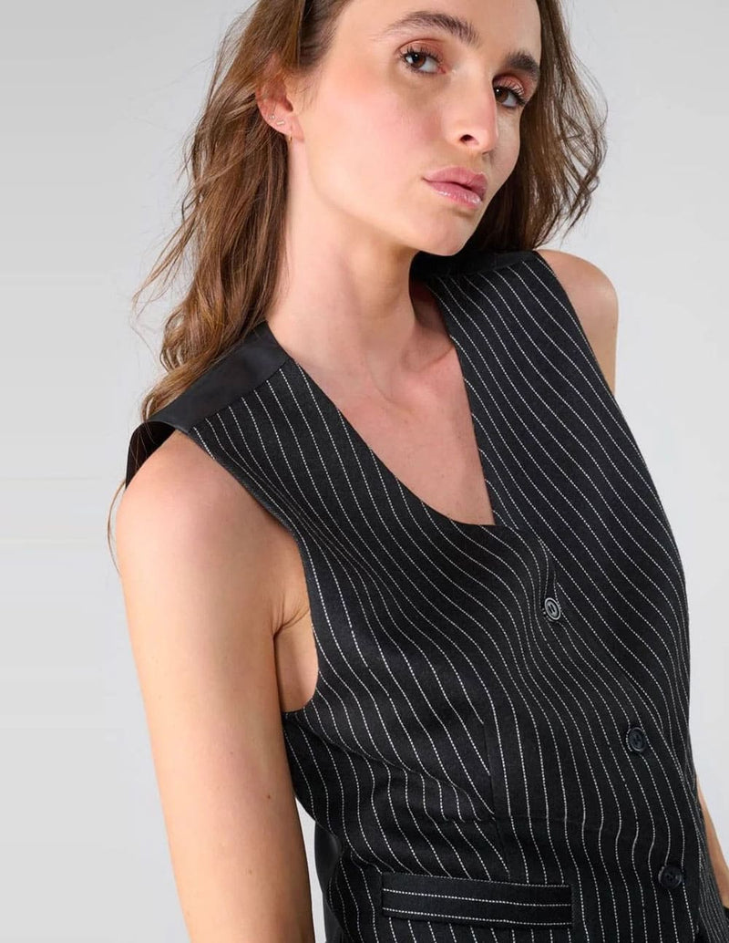 Chaleco Top Le Temps des Cerises Roocool Negro Mujer