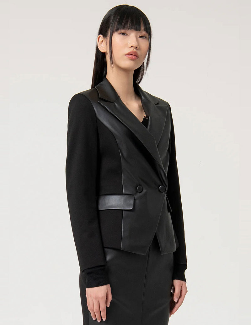 Chaqueta Fracomina Double Breasted Negra Mujer FS24WJ2005E43301