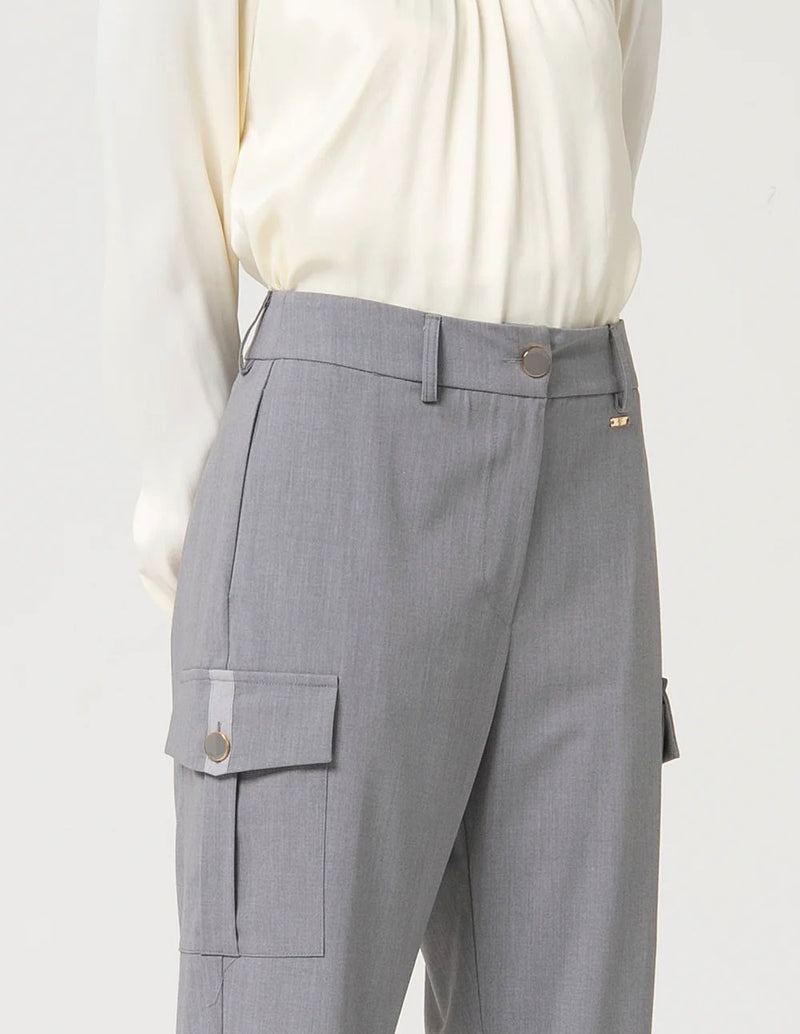 Pantalón Fracomina con Bolsos Gris Mujer